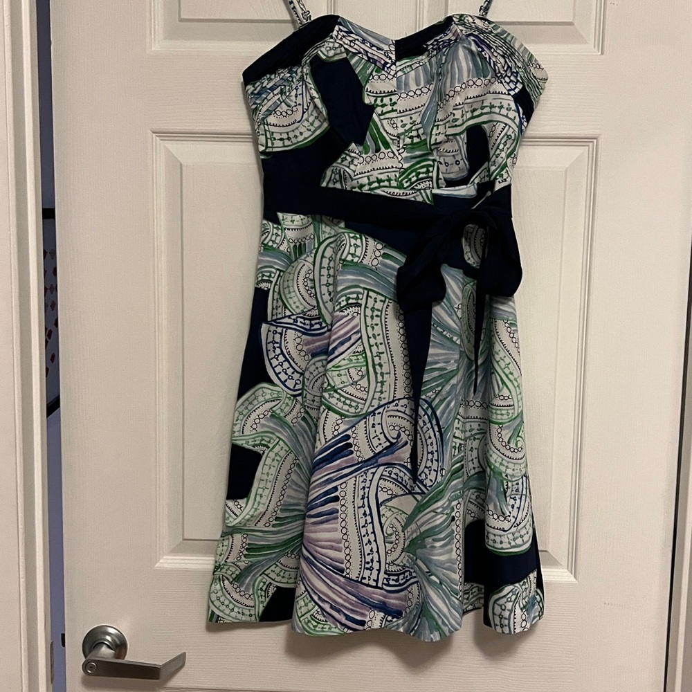 Moulinette Soeurs Navy and Green Dress